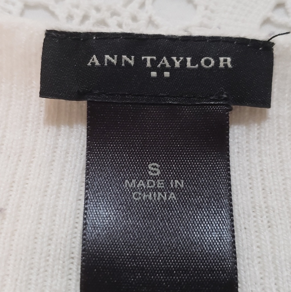 Ann Taylor Sweater, Grey/White, Sz S - Picture 4 of 5
